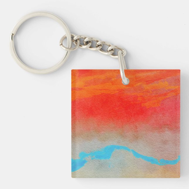 Porte-clefs Coucher de soleil sur l'océan Abstrait (Devant)