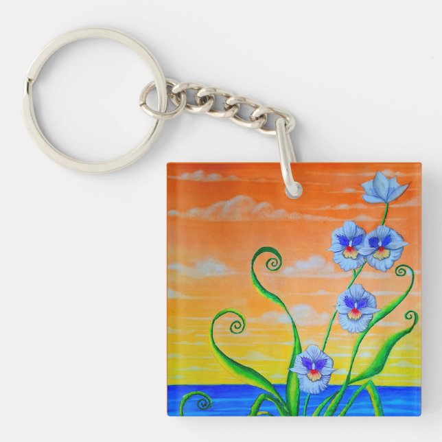 Porte-clefs Coucher de soleil sur l'orchidée (Devant)