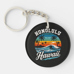 Porte-clefs Coucher de soleil surf Honolulu Hawaï