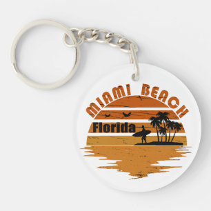 Porte-clefs Coucher de soleil vintage Miami Beach Floride
