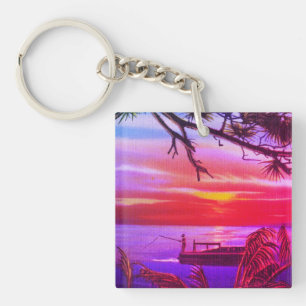 Porte-clefs Coucher de soleil vintage sur la plage de Sarasota