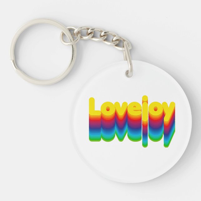 Porte-clefs Couches arc-en-ciel Lovejoy Nom Étiquette (Devant)