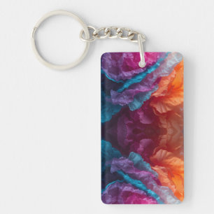 Porte-clefs Couches de papier de soie abstrait lumineux