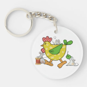 Porte-clefs Coudre le poulet