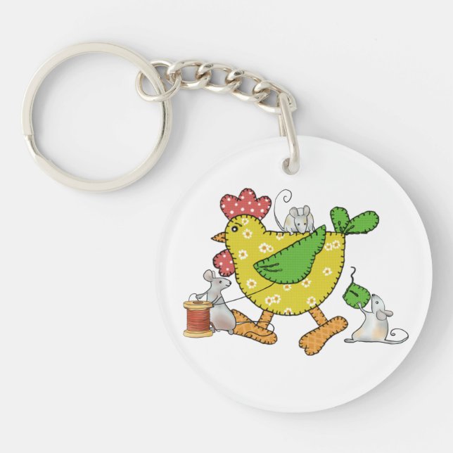 Porte-clefs Coudre le poulet (Devant)
