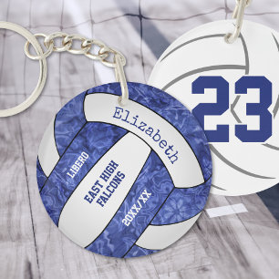 Porte-clefs couleur bleu blanc de l'équipe volleyball personna