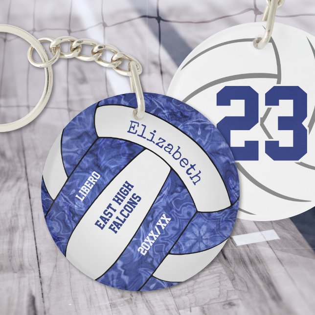 Porte-clefs couleur bleu blanc de l'équipe volleyball personna (Créateur téléchargé)