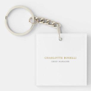 Porte-clefs Couleur d'or professionnelle minimaliste