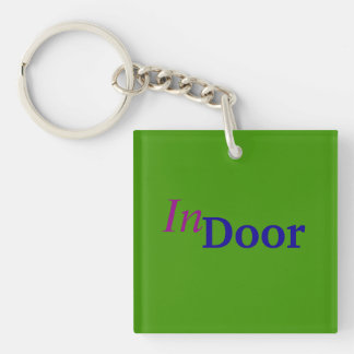 Porte-clefs Couleur solide vert ressort minimaliste personnali