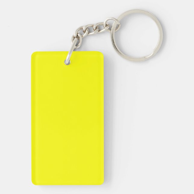 Porte-clefs Couleur uni jaune néon (Dos)
