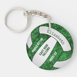 Porte-clefs couleur verte blanche poutre de l'équipe volleybal