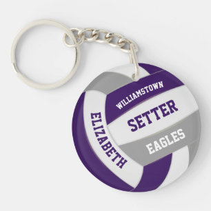Porte-clefs couleur violet gris de l'équipe volleyball personn
