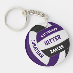Porte-clefs couleur violet noir de l'équipe volleyball personn