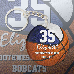 Porte-clefs Couleurs bleu blanc de l'équipe jouent comme une f