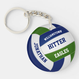 Porte-clefs Couleurs bleu vert de l'équipe volleyball personna