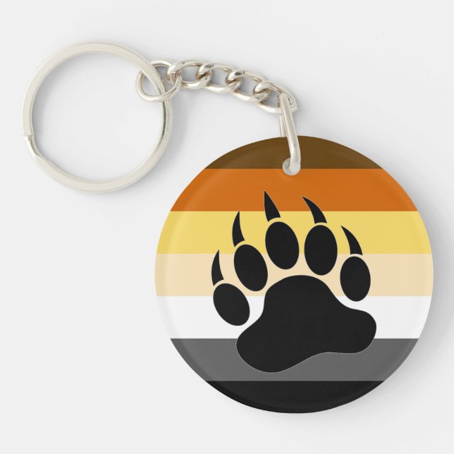 Porte-clefs Couleurs de fierté de l'ours rayures Patte d'ours (Devant)