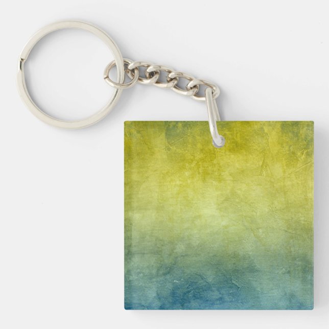 Porte-clefs Couleurs de Grunge - Jaune & Bleu (Devant)