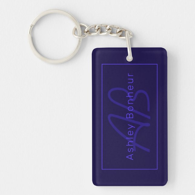 Porte-clefs Couleurs violettes profondes modernes | Nom et mon (Devant)