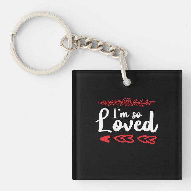 Porte-clefs Couple Art Je Suis Si Aimé (Devant)