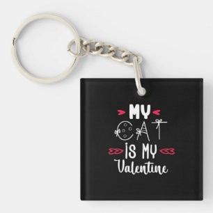Porte-clefs Couple Art Mon Chat Est Mon Valentin