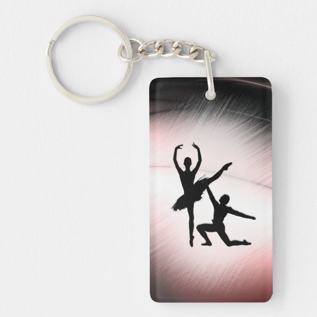 Porte-clefs Couple de danse de ballet accent rose (Devant)