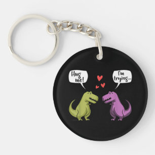 Porte-clefs Couple de dinosaures T-Rex m'enlacent pour la Sain