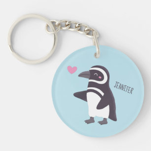 Porte-clefs Couple de manchots de Magellan mignon petit ami