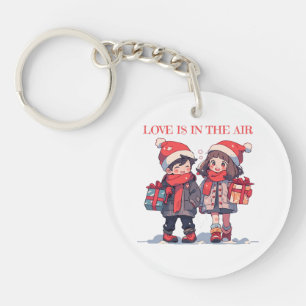 Porte-clefs couple de Noël - L'amour est dans l'air