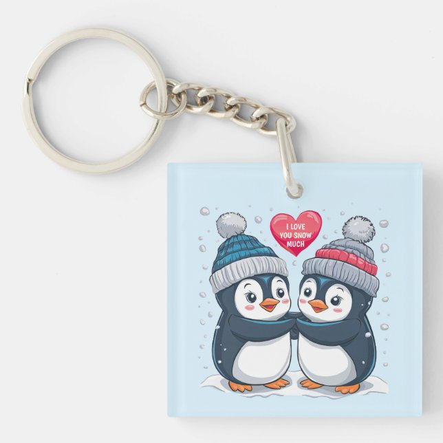Porte-clefs Couple de pingouin (Devant)