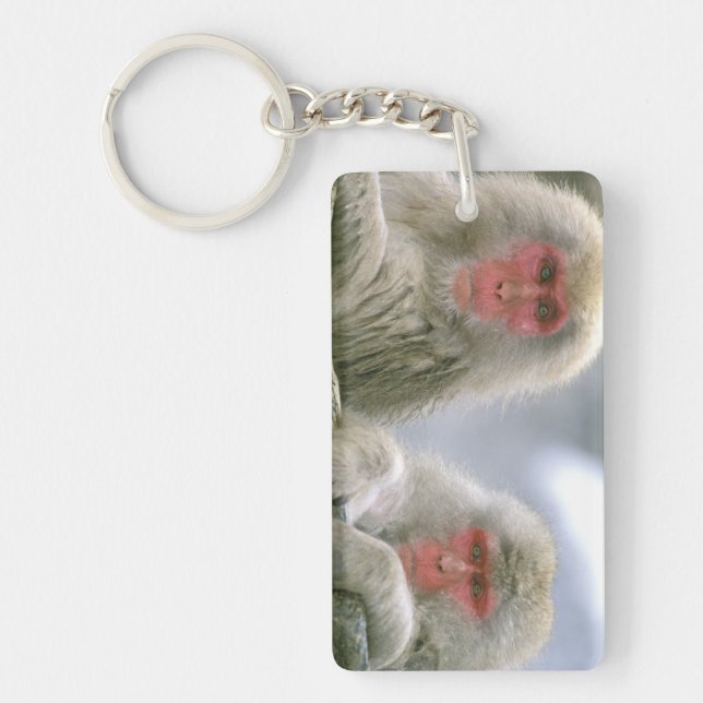 Porte-clefs Couple de singe des neiges, Macaque japonais (Devant)
