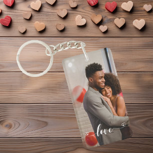 Porte-clefs Couple Love Personnalisé Photo manuscrite Personna