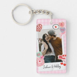 Porte-clefs Couple personnalisé mignonne photos et cadeau text