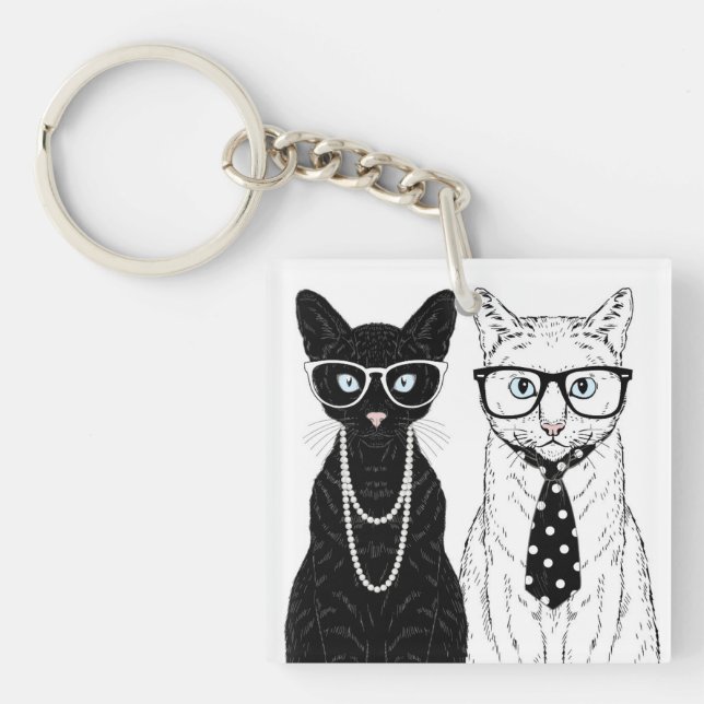 Porte-clefs Couples de chat (Devant)