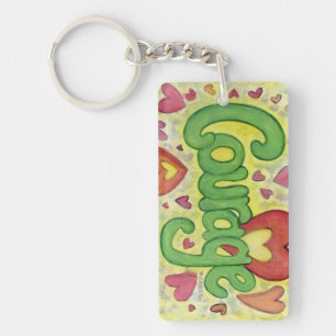 Porte-clefs Courage Heart Word Art Porte - clé inspiré