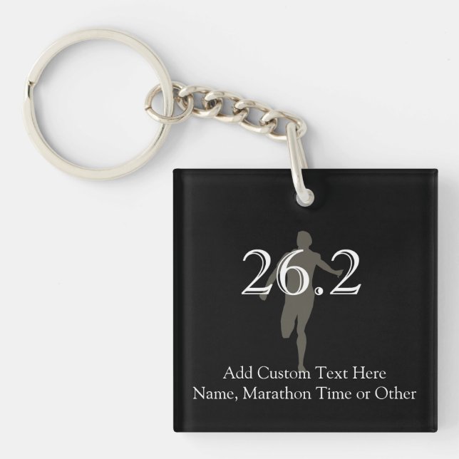 Porte-clefs Coureur de marathon personnalisé 26.2 Keepsaké (Devant)