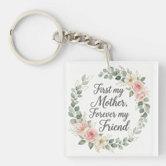 Porte-clefs Couronne botanique romantique Cadeau de citation d
