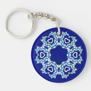 Porte-clefs Couronne de fleurs avec coeurs