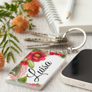 Porte-clefs Couronne de fleurs dessin aquarelle