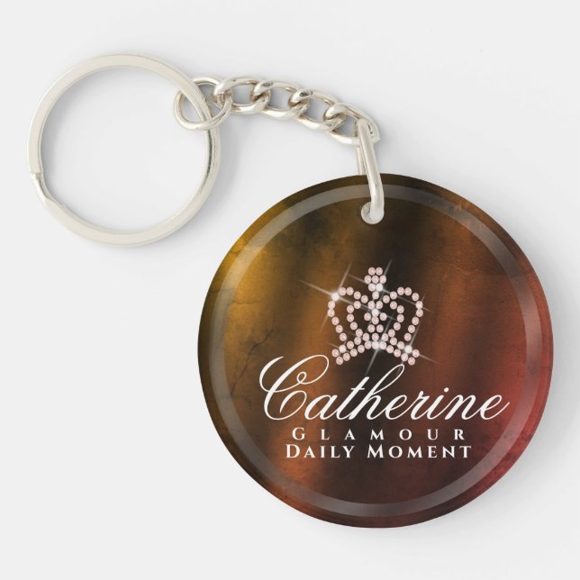 Porte-clefs Couronne dorée scintillante (Devant)