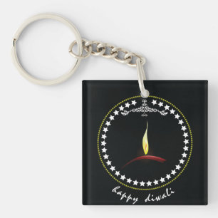 Porte-clefs Couronne étoile flamboyante Diwali Diya élégante