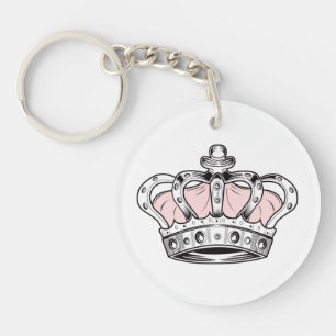 Porte-clefs Couronne Royale Rose Reine Esthétique Princesse