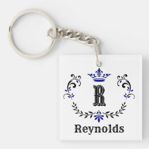 Porte-clefs Couronne Wreath Monogramme 'R' Personnalisé