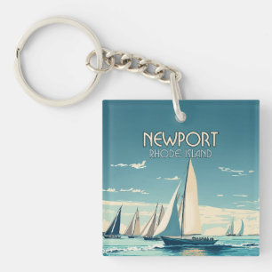 Porte-clefs Course de yacht de Newport Rhode Island Vintage