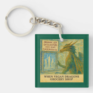 Porte-clefs Courses drôles d'épicerie végane de Rick London su
