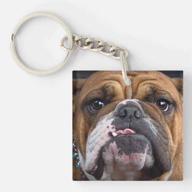 Porte-clefs Coussin de jet de Bouledogue Anglais (Devant)