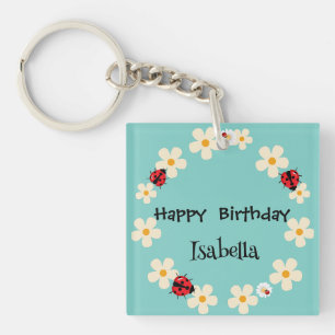 Porte-clefs Coute Polka point Ladybug Daisy Flower fête d'anni
