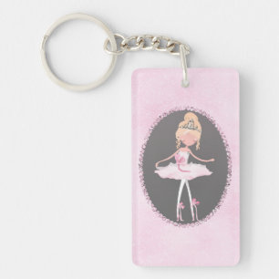 Porte-clefs Couture rose et gris Peau légère Ballerina Girls