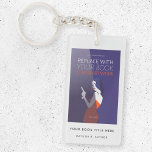 Porte-clefs Couverture du livre | Auteur Lancement du livre Pr<br><div class="desc">Un modèle porte - clé de lancement de livre simple et élégant dans un style design minimaliste moderne qui peut être facilement personnalisé avec votre couverture de livre,  titre de livre et nom d'auteur. Le cadeau promotionnel parfait pour tout auteur,  écrivain ou libraire!</div>