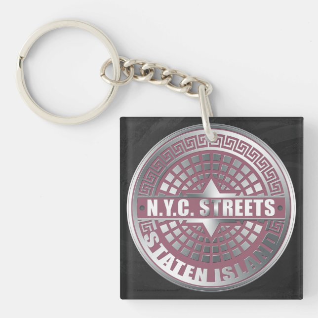 Porte-clefs Couvertures de trou d'homme Staten Island (Devant)
