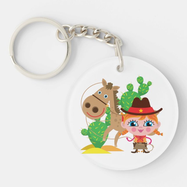 Porte-clefs Cow-girl et cheval (Devant)
